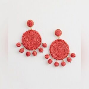 Chico’s No Droop orange Raffia drop earring